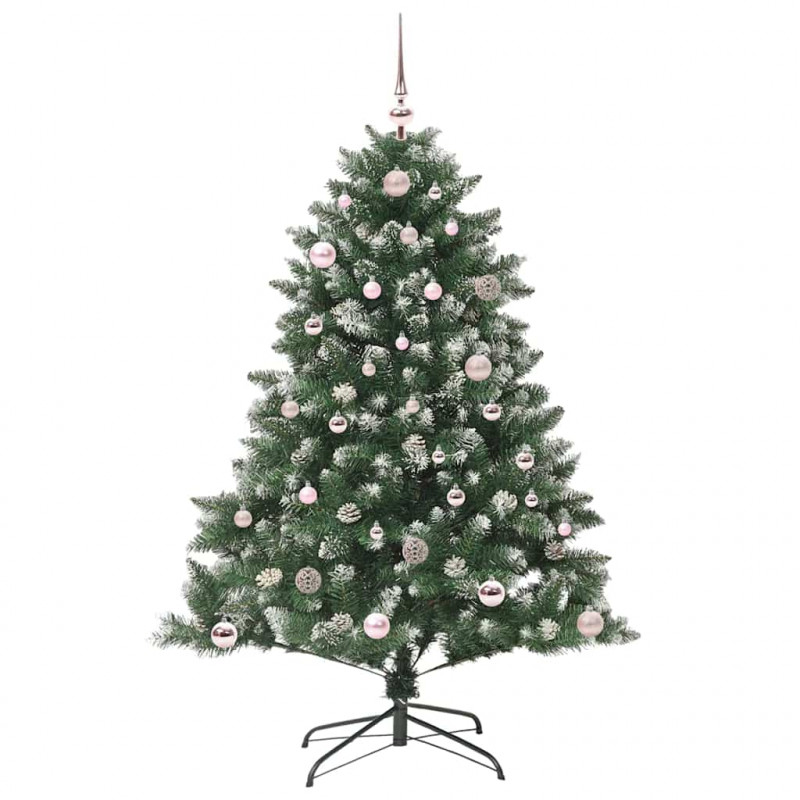 Sztuczna choinka z podstawą Zielony 150 cm PVC, plastik i stal