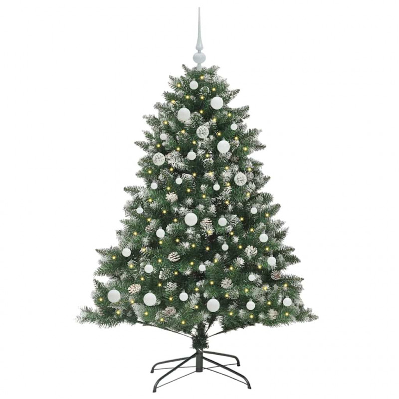 Sztuczna choinka z podstawą Zielony 150 cm PVC, plastik i stal