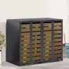 Przechowalnia na 3 kosze na odpady 340 x 77.5 x 115.5 cm Stal