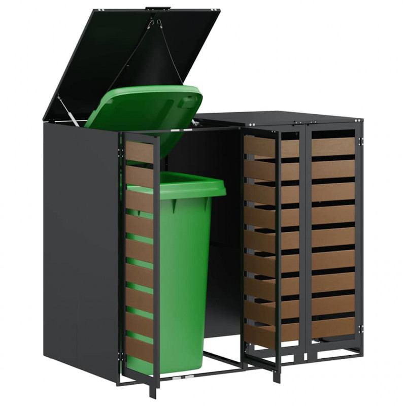 Przechowalnia na 3 kosze na odpady 340 x 77.5 x 115.5 cm Stal