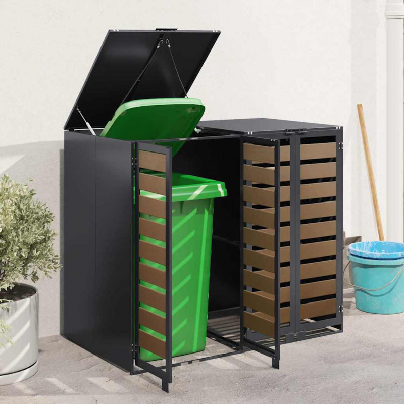 Przechowalnia na 3 kosze na odpady 340 x 77.5 x 115.5 cm Stal