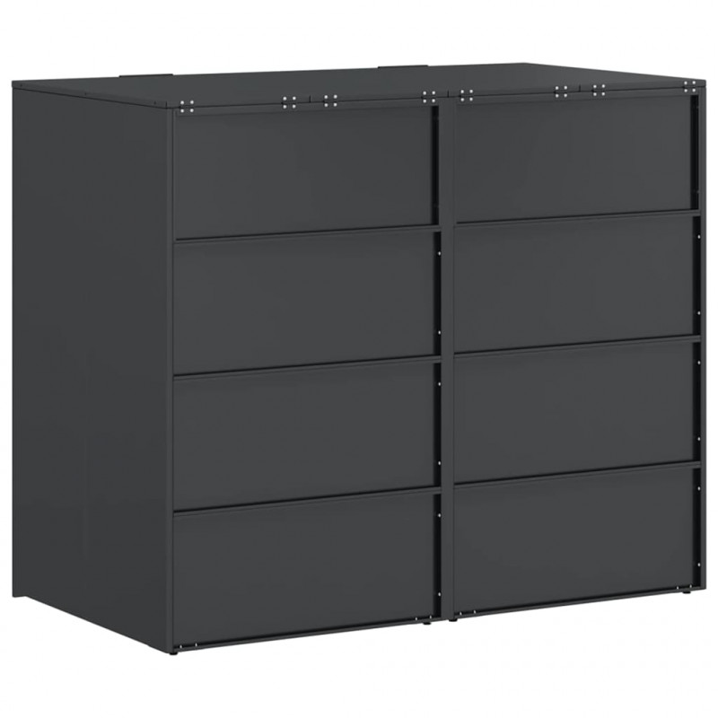 Przechowalnia na 3 kosze na odpady 340 x 77.5 x 115.5 cm Stal