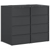 Przechowalnia na 3 kosze na odpady 340 x 77.5 x 115.5 cm Stal