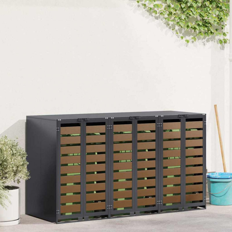 Przechowalnia na 3 kosze na odpady 340 x 77.5 x 115.5 cm Stal