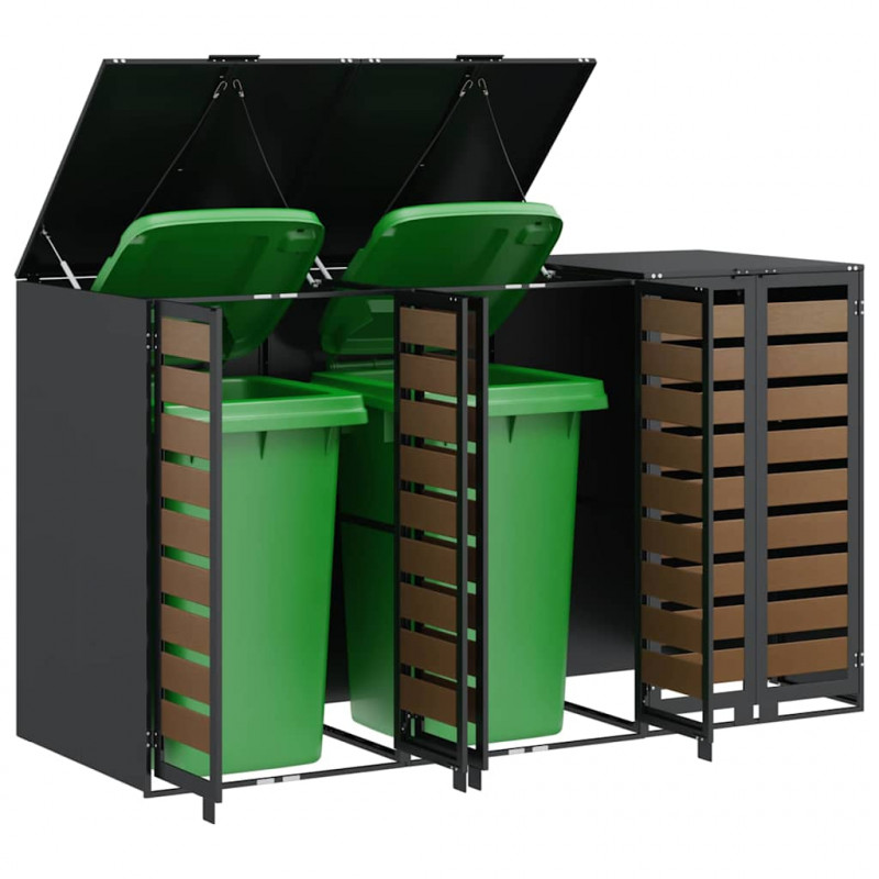 Przechowalnia na 3 kosze na odpady 340 x 77.5 x 115.5 cm Stal