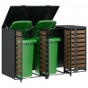 Przechowalnia na 3 kosze na odpady 340 x 77.5 x 115.5 cm Stal