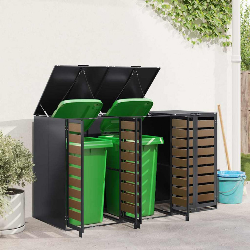 Przechowalnia na 3 kosze na odpady 340 x 77.5 x 115.5 cm Stal