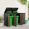 Przechowalnia na 3 kosze na odpady 340 x 77.5 x 115.5 cm Stal