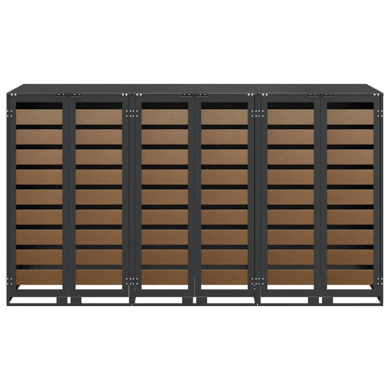 Przechowalnia na 3 kosze na odpady 340 x 77.5 x 115.5 cm Stal