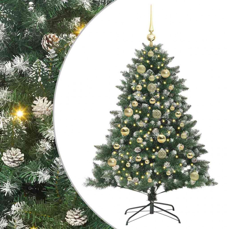 Sztuczna choinka z podstawą Zielony 150 cm PVC, plastik i stal