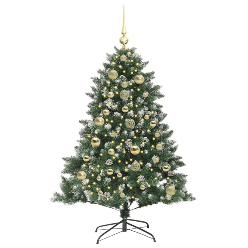 Sztuczna choinka z podstawą Zielony 150 cm PVC, plastik i stal