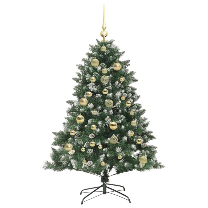 Sztuczna choinka z podstawą Zielony 150 cm PVC, plastik i stal