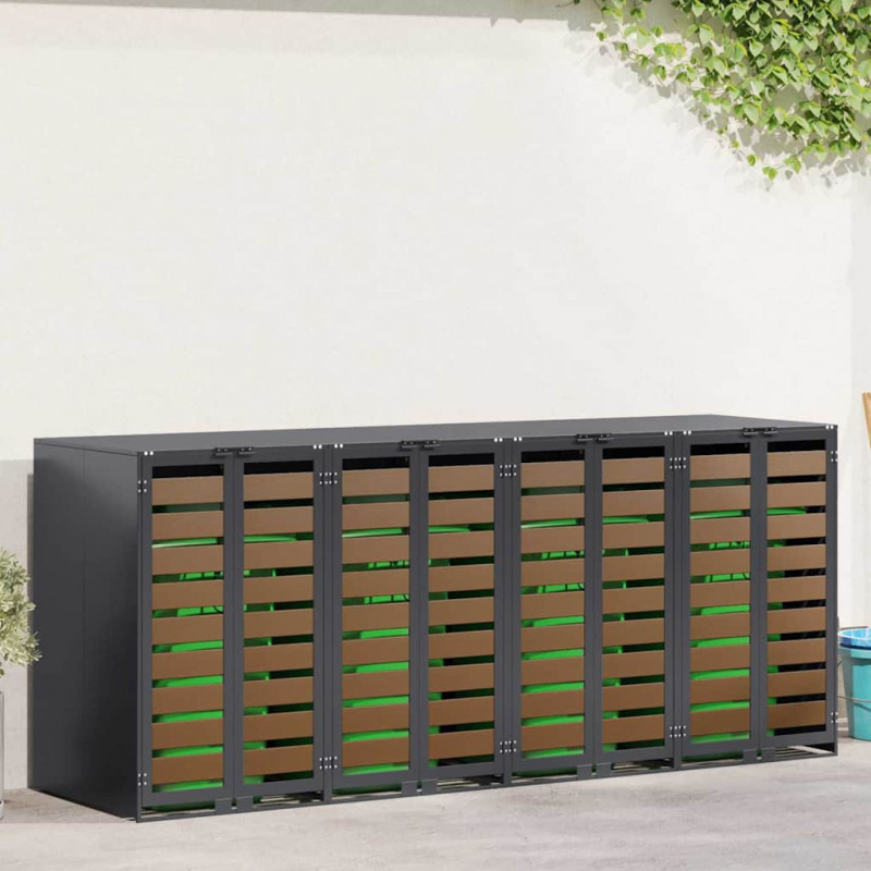 Przechowalnia na 3 kosze na odpady 340 x 77.5 x 115.5 cm Stal