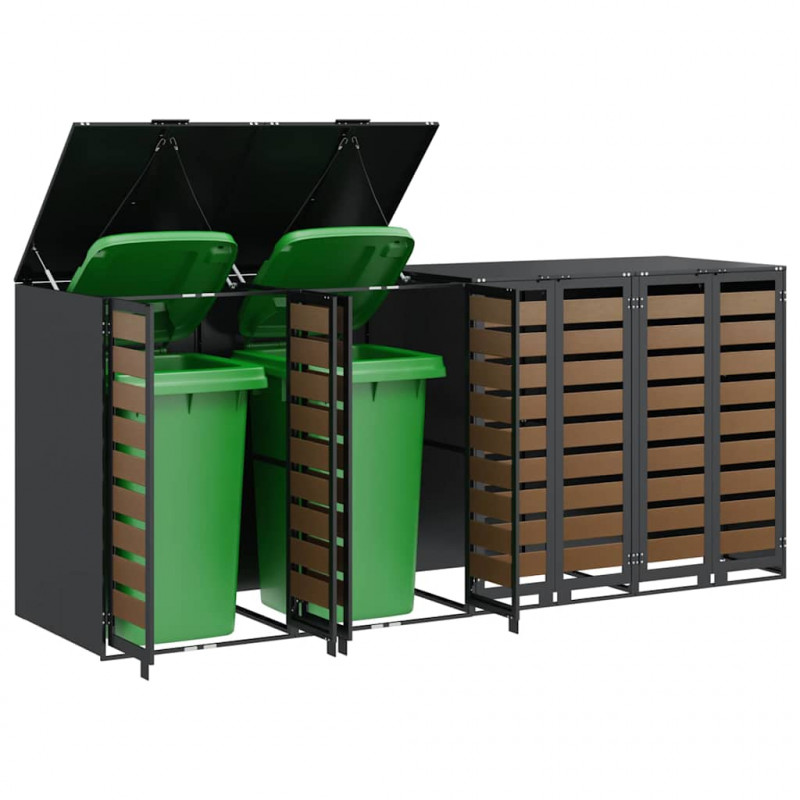 Przechowalnia na 3 kosze na odpady 340 x 77.5 x 115.5 cm Stal