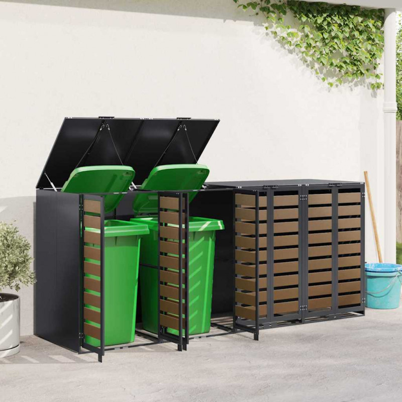 Przechowalnia na 3 kosze na odpady 340 x 77.5 x 115.5 cm Stal