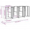 Przechowalnia na 3 kosze na odpady 340 x 77.5 x 115.5 cm Stal