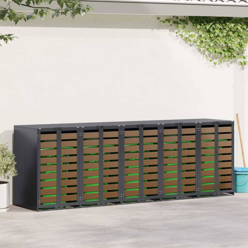 Przechowalnia na 3 kosze na odpady 340 x 77.5 x 115.5 cm Stal