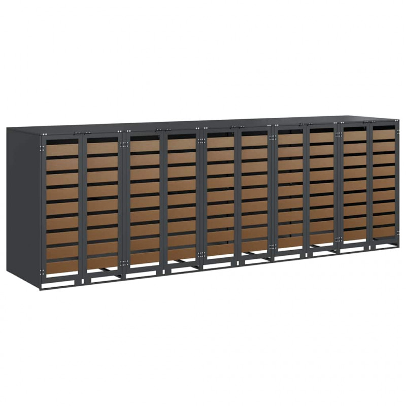 Przechowalnia na 3 kosze na odpady 340 x 77.5 x 115.5 cm Stal