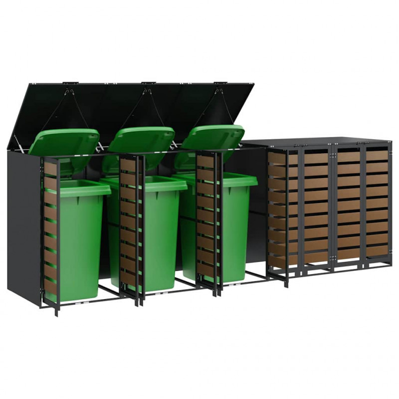 Przechowalnia na 3 kosze na odpady 340 x 77.5 x 115.5 cm Stal