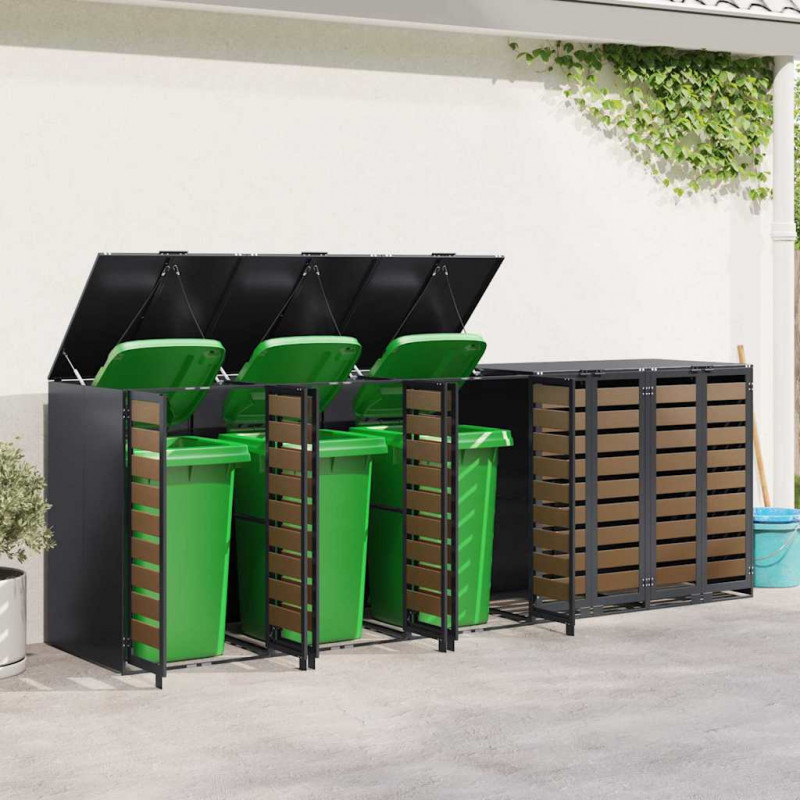 Przechowalnia na 3 kosze na odpady 340 x 77.5 x 115.5 cm Stal