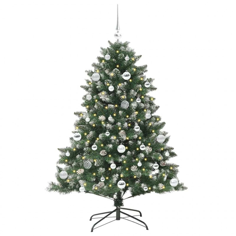 Sztuczna choinka z podstawą Zielony 150 cm PVC, plastik i stal