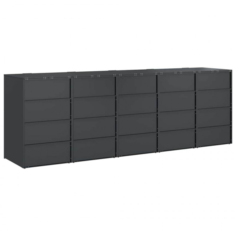 Przechowalnia na 3 kosze na odpady 340 x 77.5 x 115.5 cm Stal