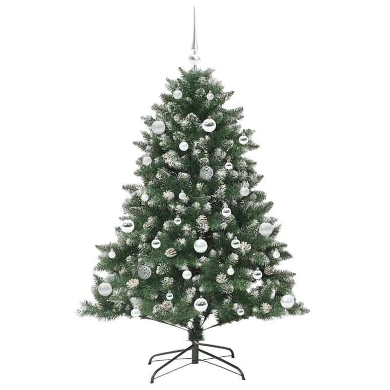 Sztuczna choinka z podstawą Zielony 150 cm PVC, plastik i stal