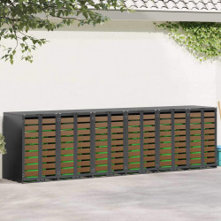 Przechowalnia na 3 kosze na odpady 340 x 77.5 x 115.5 cm Stal