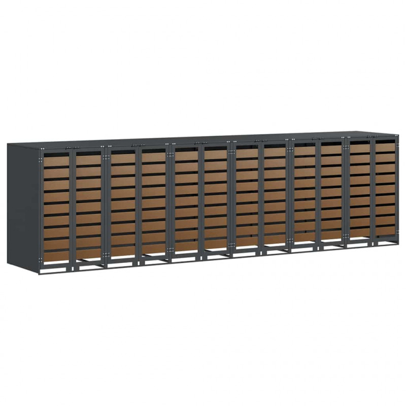Przechowalnia na 3 kosze na odpady 340 x 77.5 x 115.5 cm Stal