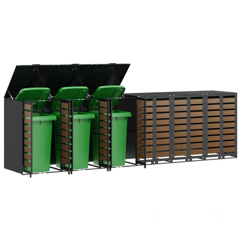 Przechowalnia na 3 kosze na odpady 340 x 77.5 x 115.5 cm Stal