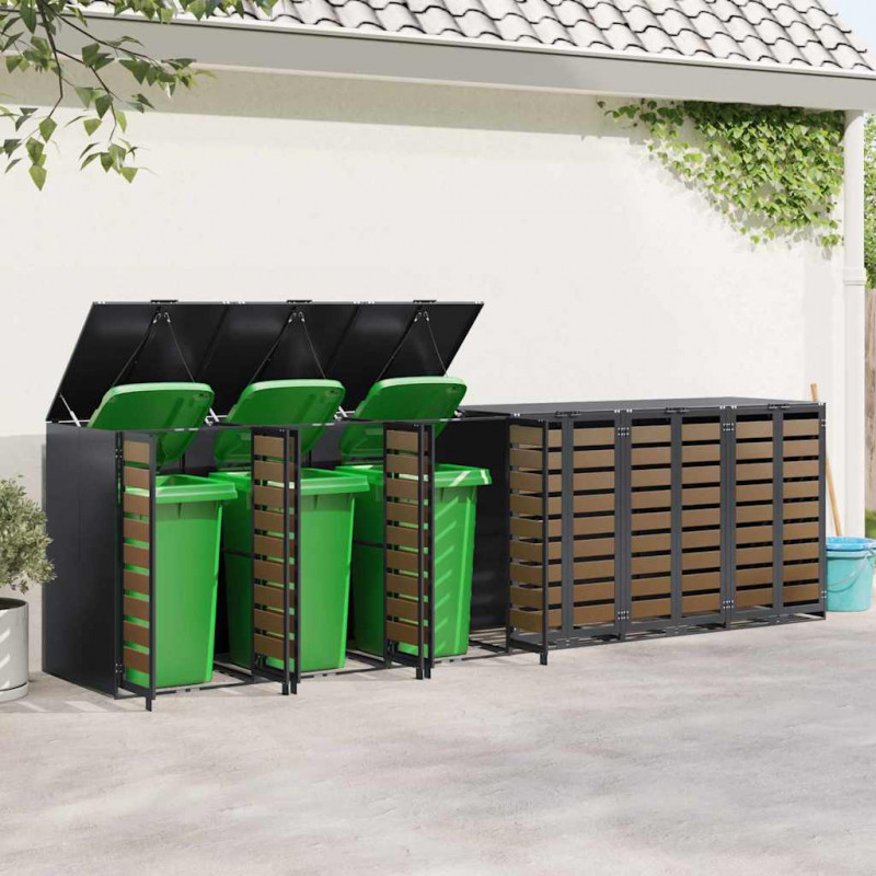 Przechowalnia na 3 kosze na odpady 340 x 77.5 x 115.5 cm Stal