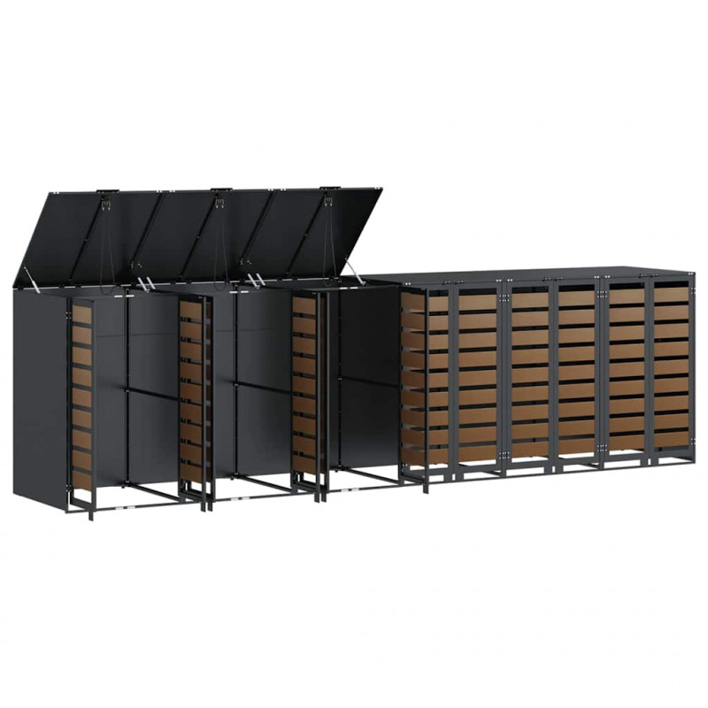 Przechowalnia na 3 kosze na odpady 340 x 77.5 x 115.5 cm Stal