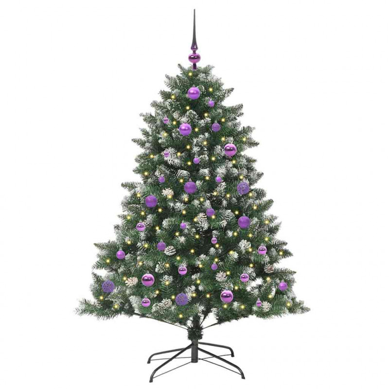 Sztuczna choinka z podstawą Zielony 150 cm PVC, plastik i stal