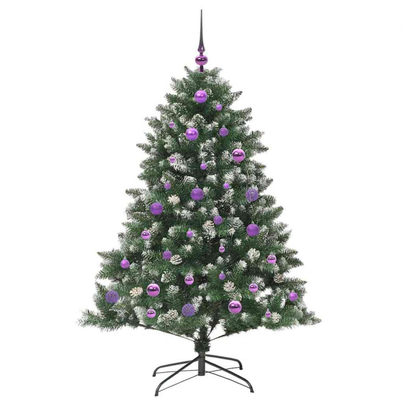 Sztuczna choinka z podstawą Zielony 150 cm PVC, plastik i stal