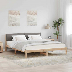 Rama łóżka Brązowy i taupe 200 x 200 cm Lite drewno sosnowe