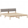 Rama łóżka Brązowy i taupe 200 x 200 cm Lite drewno sosnowe