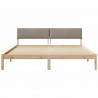 Rama łóżka Brązowy i taupe 200 x 200 cm Lite drewno sosnowe