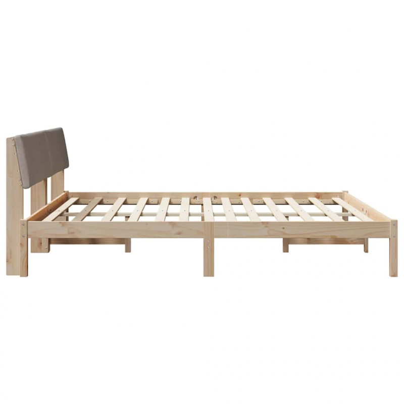 Rama łóżka Brązowy i taupe 200 x 200 cm Lite drewno sosnowe