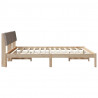 Rama łóżka Brązowy i taupe 200 x 200 cm Lite drewno sosnowe