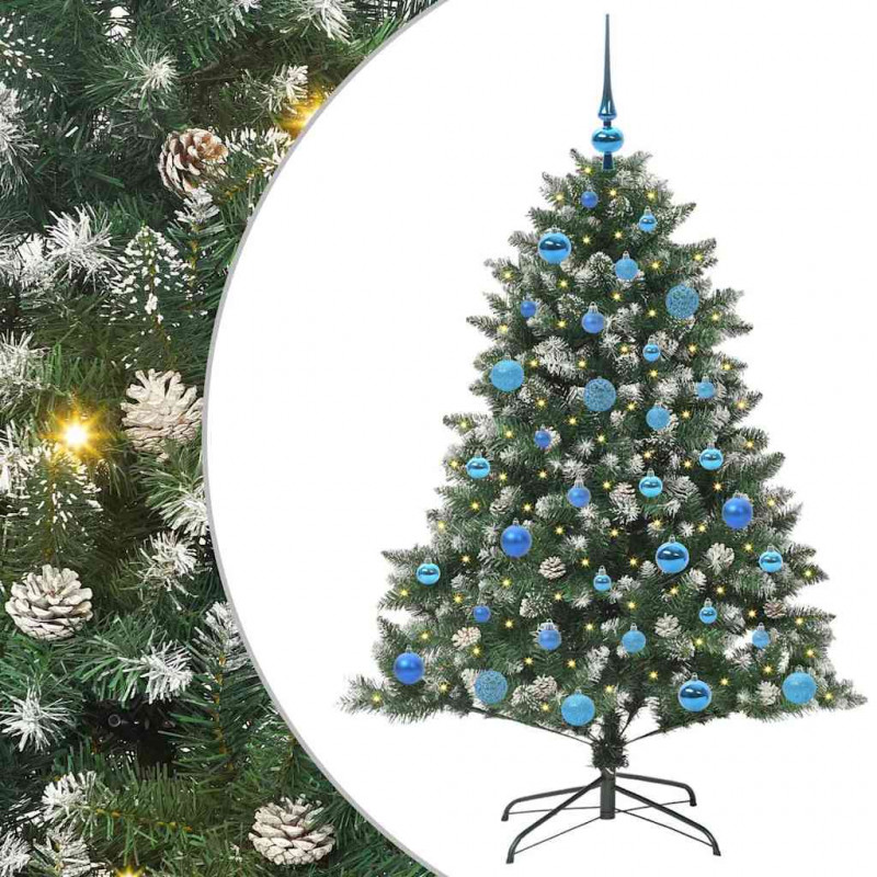 Sztuczna choinka z podstawą Zielony 150 cm PVC, plastik i stal