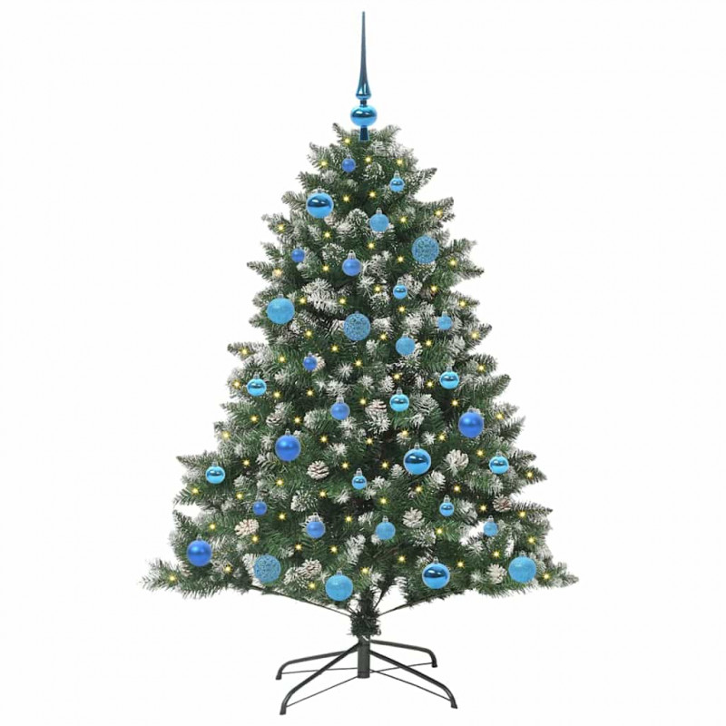 Sztuczna choinka z podstawą Zielony 150 cm PVC, plastik i stal