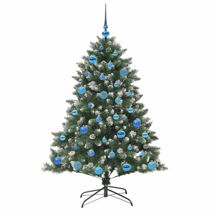 Sztuczna choinka z podstawą Zielony 150 cm PVC, plastik i stal