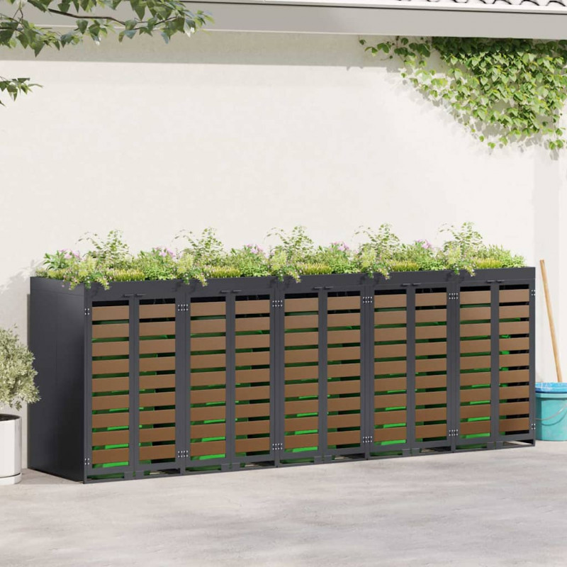Przechowalnia na 3 kosze na odpady 340 x 77.5 x 115.5 cm Stal