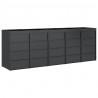 Przechowalnia na 3 kosze na odpady 340 x 77.5 x 115.5 cm Stal
