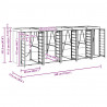 Przechowalnia na 3 kosze na odpady 340 x 77.5 x 115.5 cm Stal
