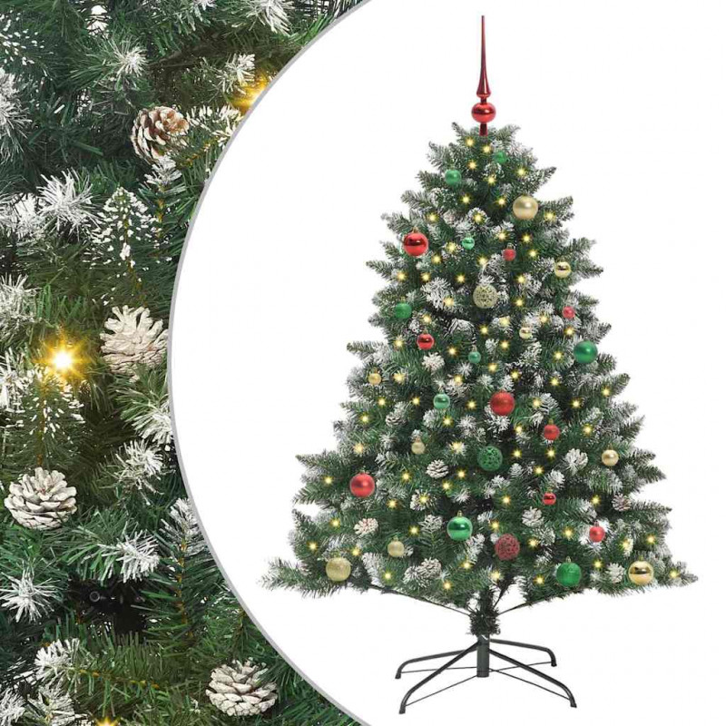 Sztuczna choinka z podstawą Zielony 150 cm PVC, plastik i stal