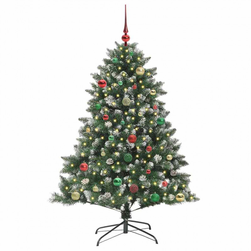 Sztuczna choinka z podstawą Zielony 150 cm PVC, plastik i stal
