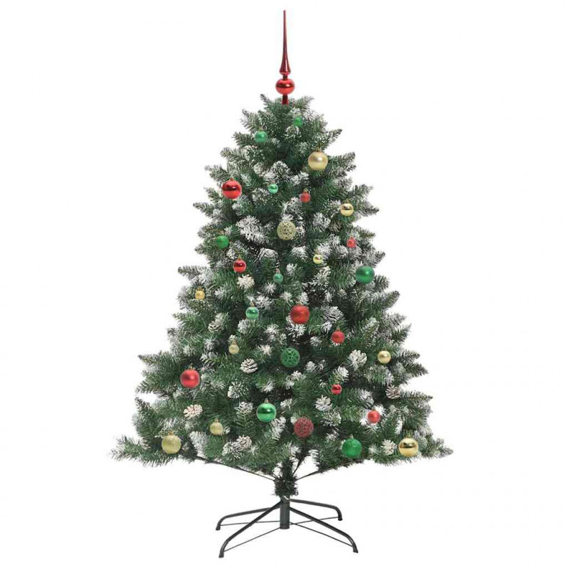 Sztuczna choinka z podstawą Zielony 150 cm PVC, plastik i stal