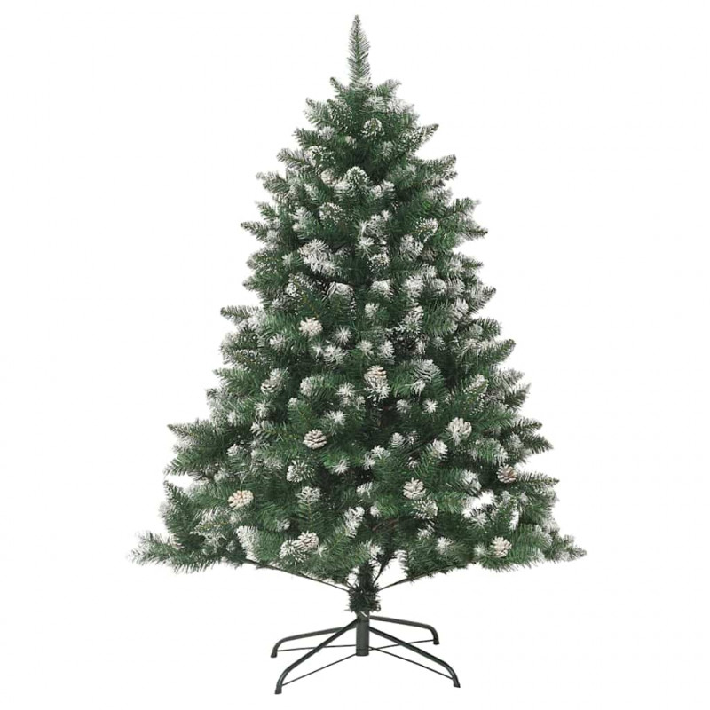 Sztuczna choinka z podstawą Zielony 150 cm PVC, plastik i stal