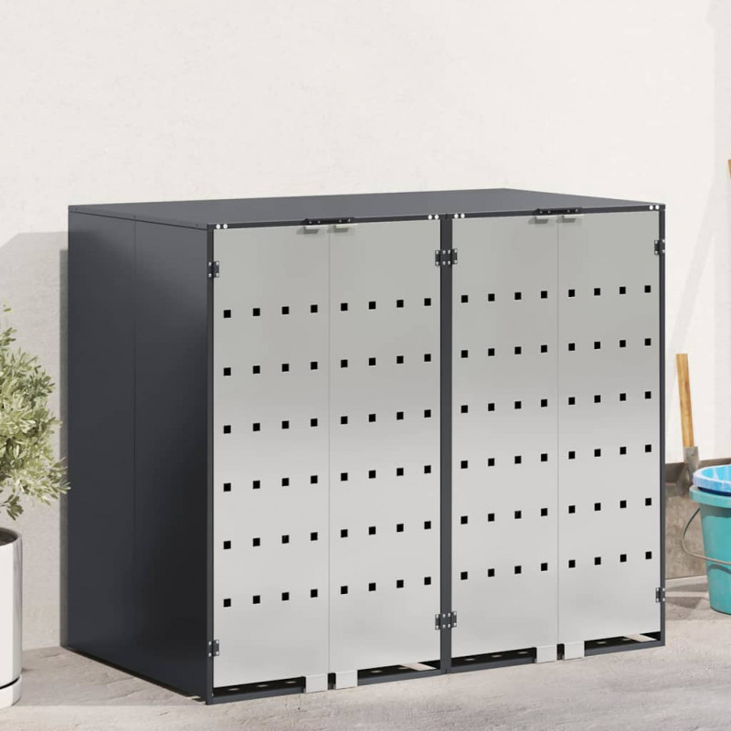 Przechowalnia na 3 kosze na odpady 340 x 77.5 x 115.5 cm Stal
